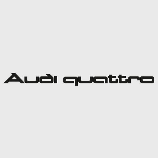 Audi quattro Aufkleber Schriftzug Logo Emblem schwarz 50,5 x 4,3 cm