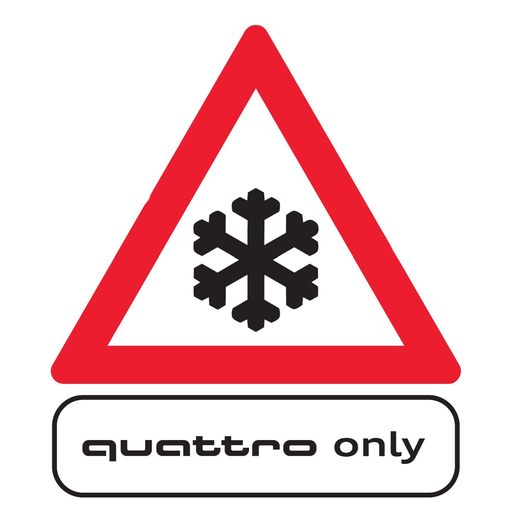 Audi Aufkleber quattro only Schriftzug Logo Emblem rot weiß selbstklebend A161972