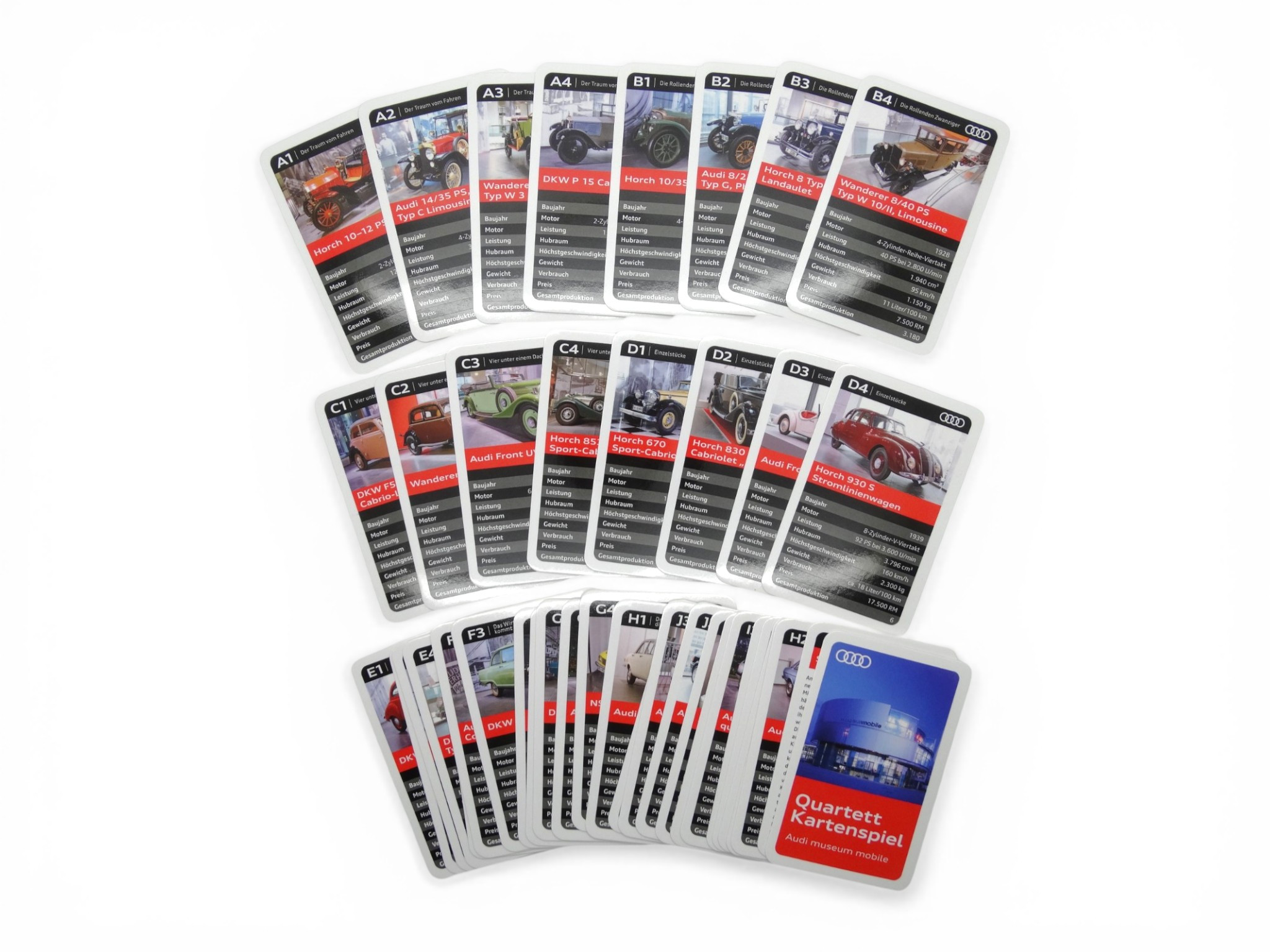 Audi Quartett Kartenspiel Audi Museum Mobile 40-Teilig A188047