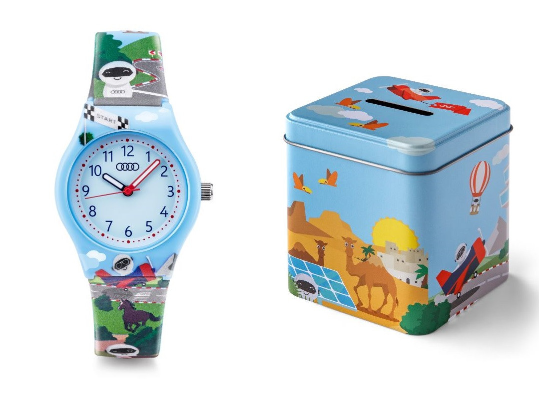 Audi Uhr ADUI Kinder Kinderuhr Watch Mädchen Jungen Hellblau