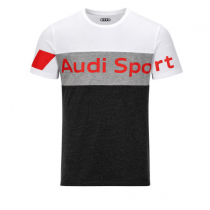 Audi Sport Herren T-Shirt grau / weiß Gr. S, M, L, XL, XXL, XXXL