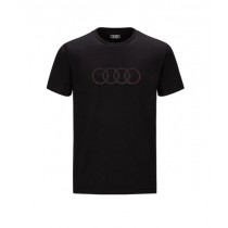 Audi Herren T-Shirt schwarz Audi Ringe