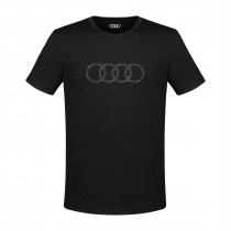 Audi T-Shirt Herren schwarz Audi Ringe in Carbon-Optik 
