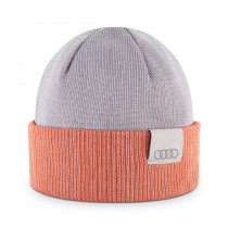 Audi Wende-Strickmütze Mütze Wintermütze Beanie orange hellbraun 3132402110