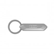 Audi Schlüsselanhänger Edelstahl silber Audi Ringe 