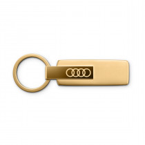 Audi Schlüsselanhänger Audi Ringe Edelstahl matt und glänzend gold 3182501820