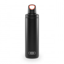 Audi Trinkflasche Isolierflasche Wasserflasche 600 ml Edelstahl schwarz