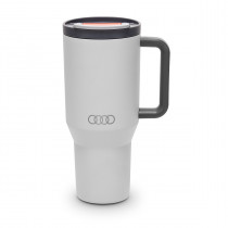 Audi Thermobecher Isolierflasche Strohhalm Edelstahl hellgrau 3292500200