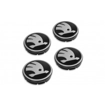 4x Original Skoda Felgendeckel Nabendeckel Nabenkappen schwarz grau 5LA071213D
