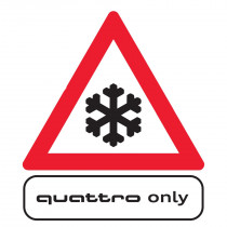 Audi Aufkleber quattro only Schriftzug Logo Emblem rot weiß selbstklebend A161972