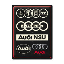 Audi Blechschild Logo Evolution Liebhaber / Nostalgie Design 30x40cm A8-8960