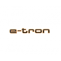 Original Audi e-tron Schriftzug Logo Emblem schwarz orange