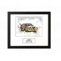 Kunstdruck Audi Sport quattro S1 E2 gerahmt Wandbild Bilderrahmen 33cm x 28 cm