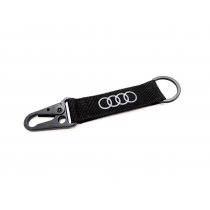 Audi Schlüsselanhänger Audi Ringe mit Karabiner Keyring schwarz weiß