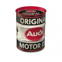 Audi Spardose Sparbüchse Metall Ölfass Optik matt