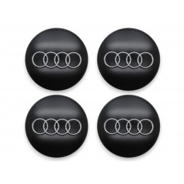 4x Original Audi Nabenkappe Deckel für Alufelge Schwarz Chromringe 4B0601170 LT7