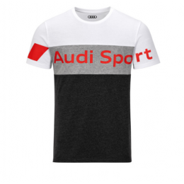 Audi Sport Herren T-Shirt grau / weiß Gr. S, M, L, XL, XXL, XXXL