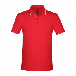 Audi Poloshirt Herren rot Audi Ringe Logo in 3D-Print Casual Look