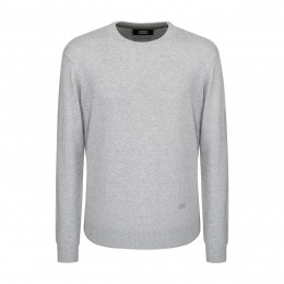 Audi Strickpullover Pullover Pulli Rundhals Audi Ringe Herren hellgrau