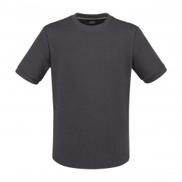Audi Herren T-Shirt Kurzarm Rundhals 3D Ringe dunkelgrau