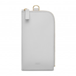 Audi Smartphone Handy Etui Hülle Tasche Leder Damen grau hellgold 3152400300