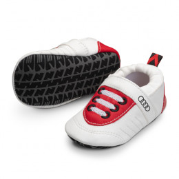 Audi Sport Schühchen Baby Schuhe Gr. 17-18 weiß/rot Rennfahrer-Design 3202300800