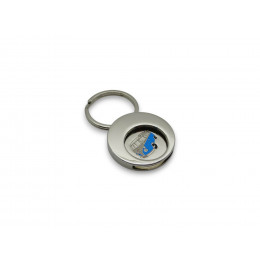 Original VW Schlüsselanhänger T1 Einkaufswagenchip silber blau 231087010B JKA