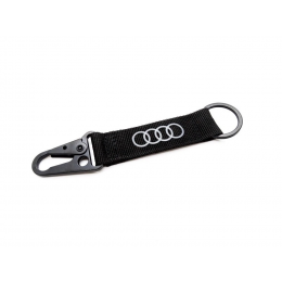Audi Schlüsselanhänger Audi Ringe mit Karabiner Keyring schwarz weiß