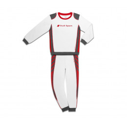 Audi Sport Schlafanzug Racing Kleinkinder Kinder Rennfahreranzug weiß / rot