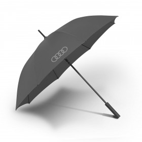 Audi Regenschirm Stockschirm Schirm Ringe 120 cm grau
