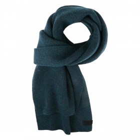 Audi Strickschal Audi Ringe schwarz-petrol melierter Stoff 160 cm 
