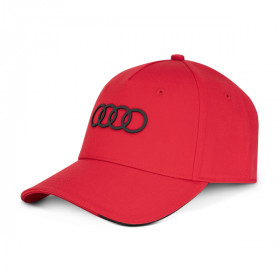 Audi Baseballcap Cap Kappe Mütze 3D Audi Ringe-Druck Unisex rot 