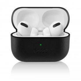 Audi Airpods Pro Kopfhörer Hülle Case Etui Schutzhülle Leder schwarz 