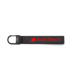 Audi Sport Schlüsselanhänger Schlaufe Karabinerhaken schwarz rot 