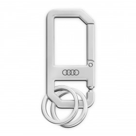 Audi Schlüsselanhänger Karabiner Kugelverschluss Metall silber