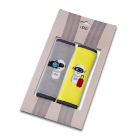 Audi Kinder Gurtpolster ADUI für Kindersitz gelb/grau 2er Set 