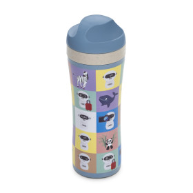 Audi Trinkflasche Wasserflasche ADUI Kinder blau Koziol 425ml 