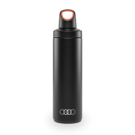 Audi Trinkflasche Isolierflasche Wasserflasche 600 ml Edelstahl schwarz