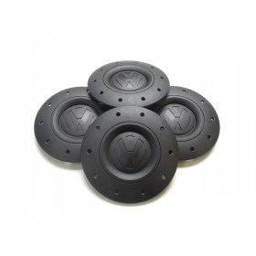 4x Original VW T5 Bus Nabendeckel Nabenkappen Radkappen schwarz 