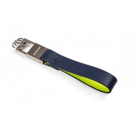 Skoda Octavia Schlüsselanhänger Schlaufe Leder Metall blau