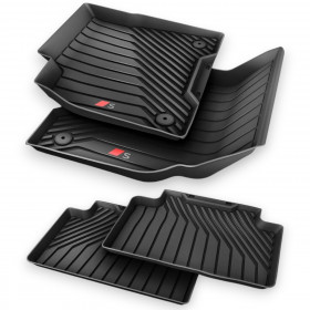 Original Audi Q6 e-tron "S" Gummimatten Gummifußmatten schwarz vorne + hinten