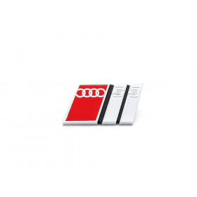 Original Audi S3 8L Logo Schriftzug Emblem Plakette rot silber für Kühlergrill