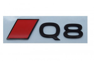 Original Audi Q8 e-tron Audi Sport Raute Schriftzug Emblem Logo schwarz glänzend