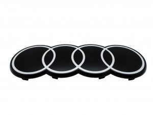Original Audi Q8 / e-tron Ringe Emblem Schriftzug Logo Kühlergrill polarweiß