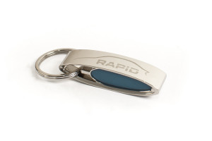 Skoda Rapid Schlüsselanhänger Anhänger Metall Leder Akzente Keyring MVF28-100