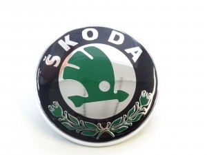  Original Skoda Logo Emblem Schriftzug für Heckklappe 