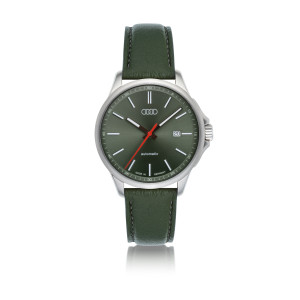 Audi Uhr Armbanduhr Automatikuhr wasserdicht silber graugrün 3102500100