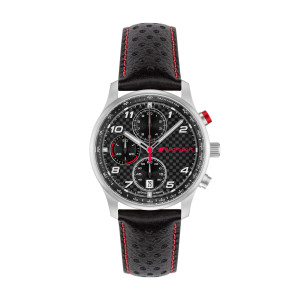 Audi Sport Chronograph Herren Edelstahl und Carbon silber schwarz 3102500500