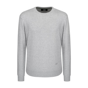 Audi Strickpullover Pullover Pulli Rundhals Audi Ringe Herren hellgrau