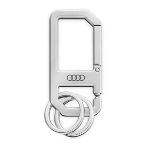 Audi Schlüsselanhänger Karabiner Kugelverschluss Metall silber 3182400500